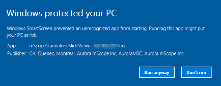 Advertencia de Windows 10 Smartscreen